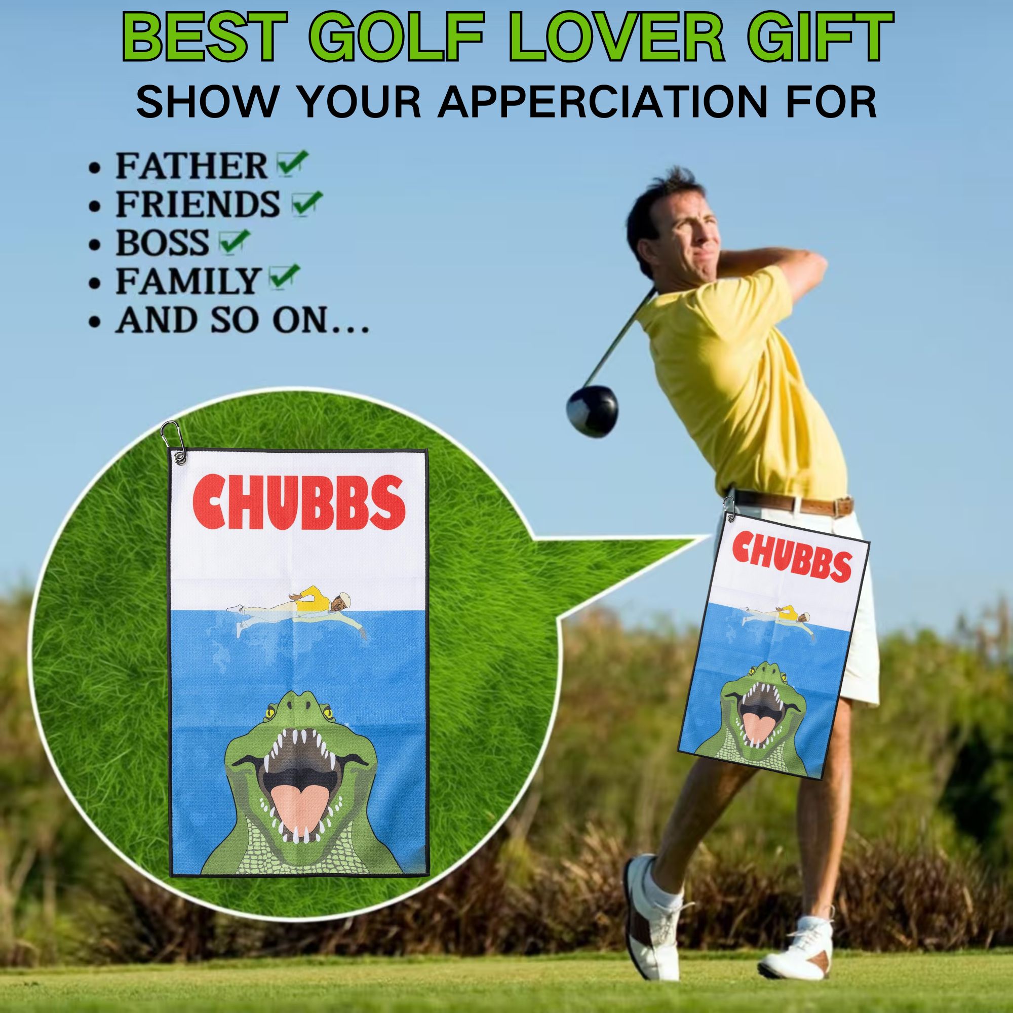 Serviette de golf amusante Hap - Golf Equipment Stores avis et prix